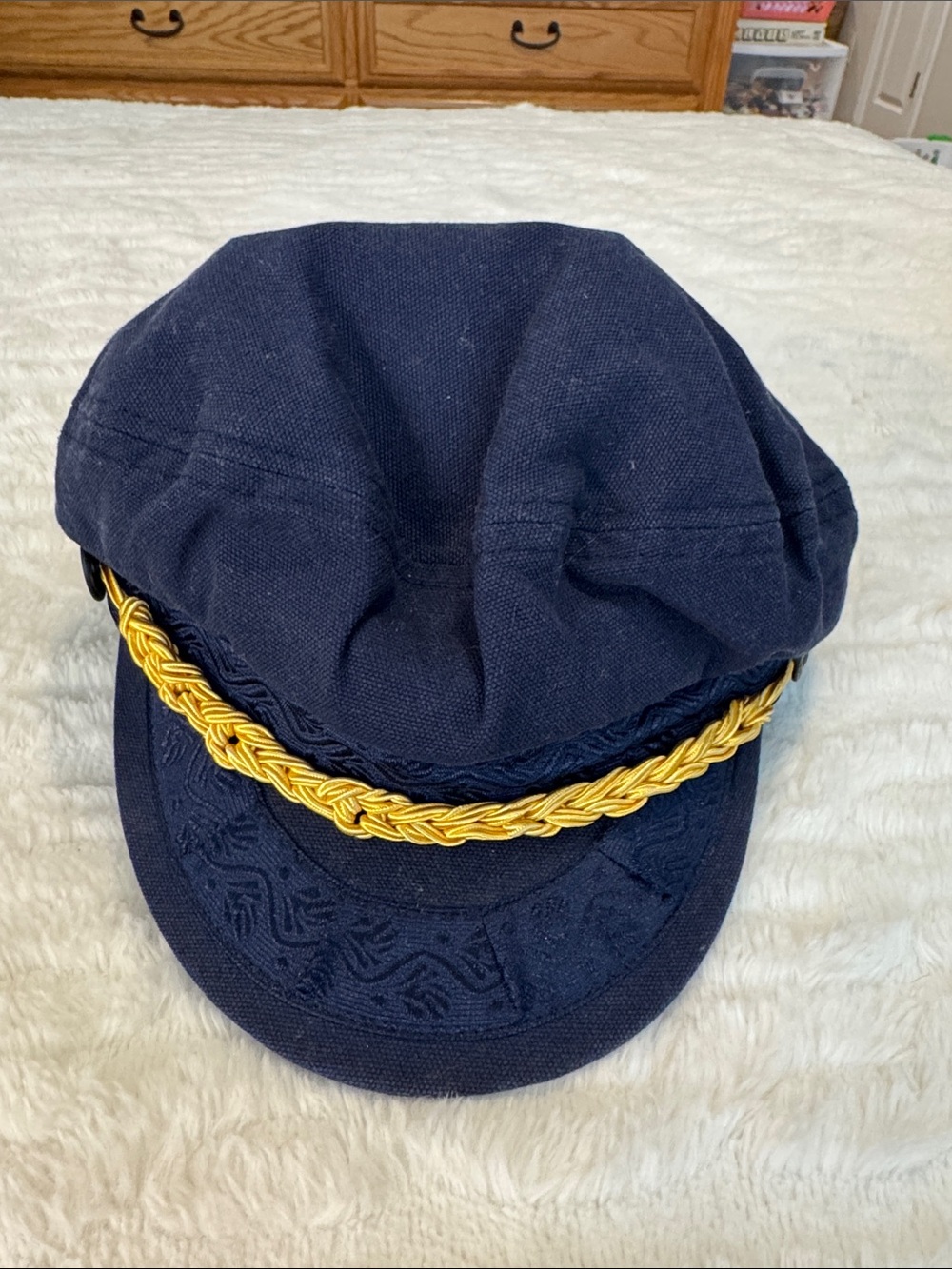 Quiksilver Navy Cap with Gold Braided Cord